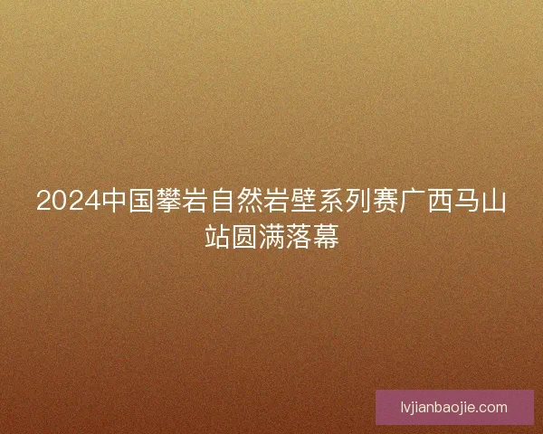 2024中国攀岩自然岩壁系列赛广西马山站圆满落幕